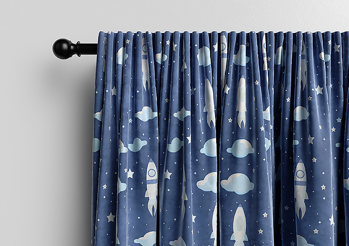 Blast Off, Celestial Blue - Made to Measure Curtains - Image 9